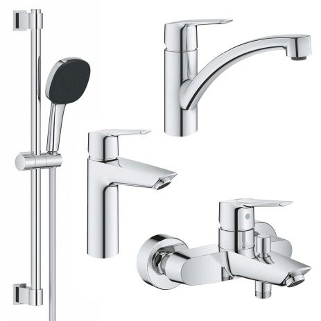 Набор смесителей 4 в 1 для ванной комнаты и кухни Grohe QuickFix Start M-Size UA202301KE