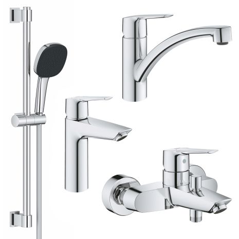 Набор смесителей 4 в 1 для ванной комнаты и кухни Grohe QuickFix Start M-Size UA202301KE Набор смесителей 4 в 1 для ванной комнаты и кухни Grohe QuickFix Start M-Size UA202301KE