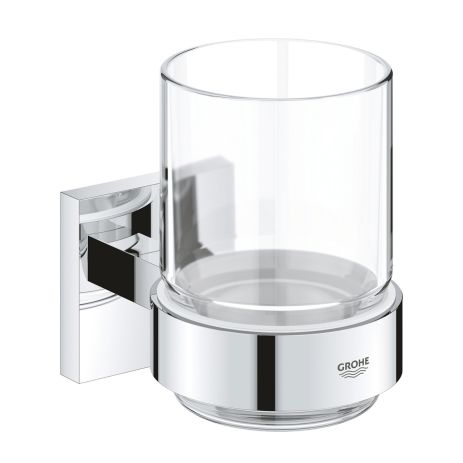 Склянка з тримачем для ванної кімнати Grohe QuickFix Start Cube 41097000