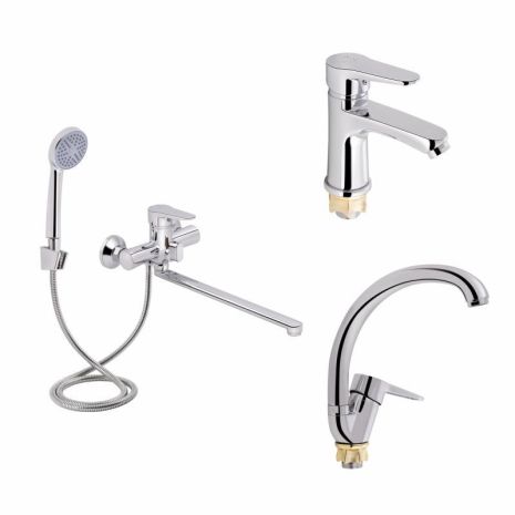 Акционный набор Lidz Nicole: Смеситель 005 Chrome + Смеситель 001F Chrome + Смеситель 008F Chrome Акционный набор Lidz Nicole: Смеситель 005 Chrome + Смеситель 001F Chrome + Смеситель 008F Chrome