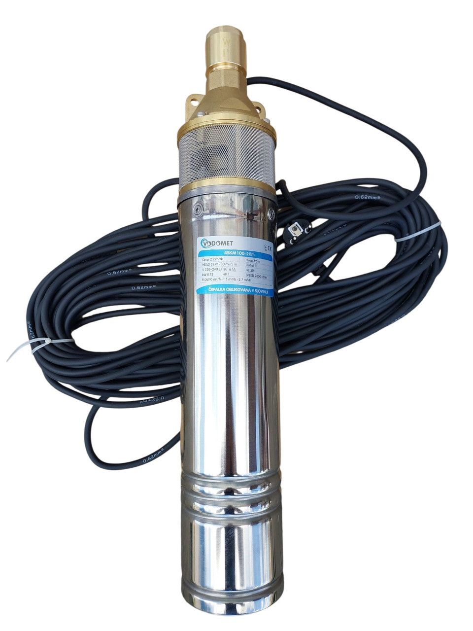 Насос свердловинний вихровий Словенія VDMT 4SKM-100 0.75 кВт 20 метрів кабелю зі зворотним клапаном Насос свердловинний вихровий Словенія VDMT 4SKM-100 0.75 кВт 20 метрів кабелю зі зворотним клапаном