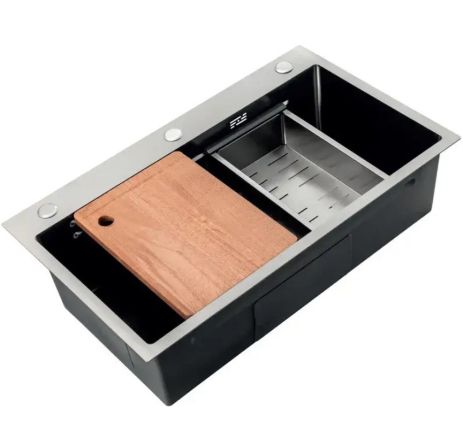 Кухонна мийка Водоспад із нержавіючої сталі ZH6845-SET-05 NANO-SILVER(3.0/0.8) КОМПЛЕКТ прямокутна Кухонна мийка Водоспад із нержавіючої сталі ZH6845-SET-05 NANO-SILVER(3.0/0.8) КОМПЛЕКТ прямокутна