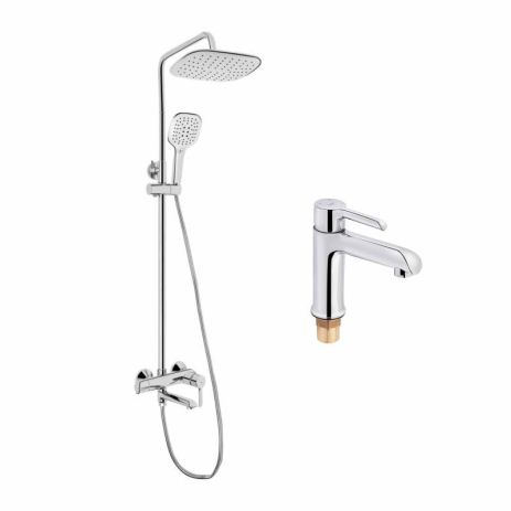 Акционный набор Qtap Grand: Смеситель QTGRACRM001F + Душевая Система QTGRACRM1004
