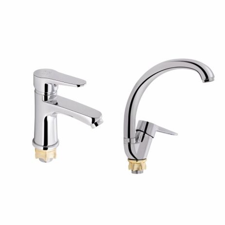 Акционный набор Lidz Nicole: Смеситель 001F Chrome + Смеситель 008F Chrome