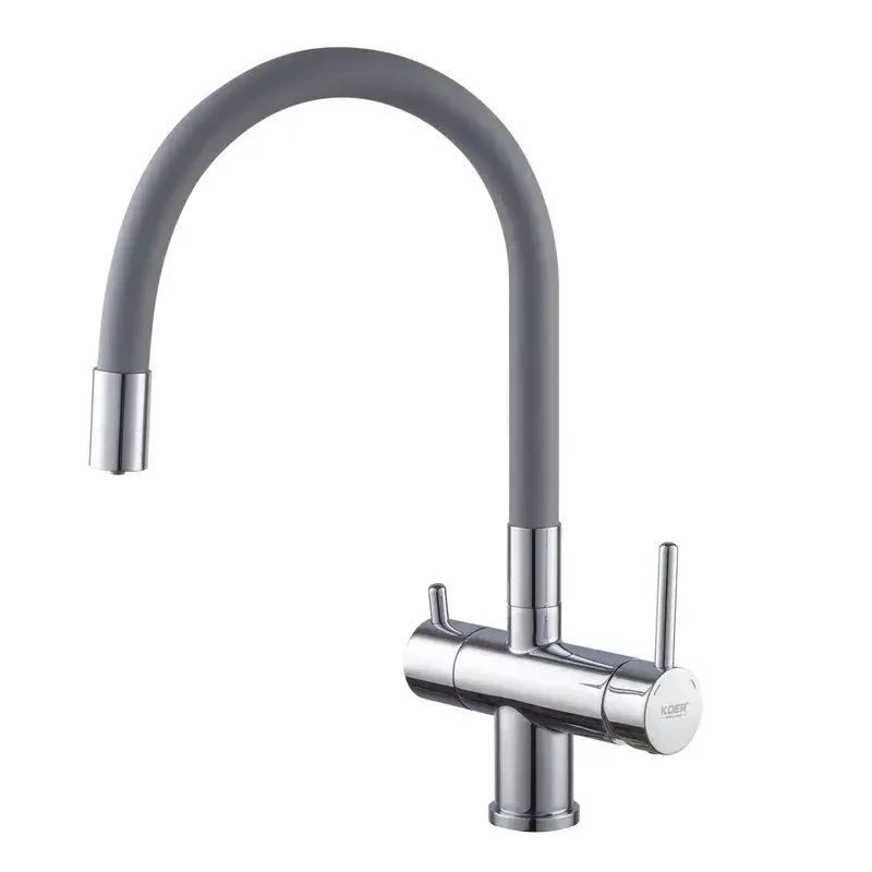 Кухонный смеситель KR KB-72002-01, с гибким изливом и выходом под фильтрованную воду, хром Кухонный смеситель KR KB-72002-01, с гибким изливом и выходом под фильтрованную воду, хром
