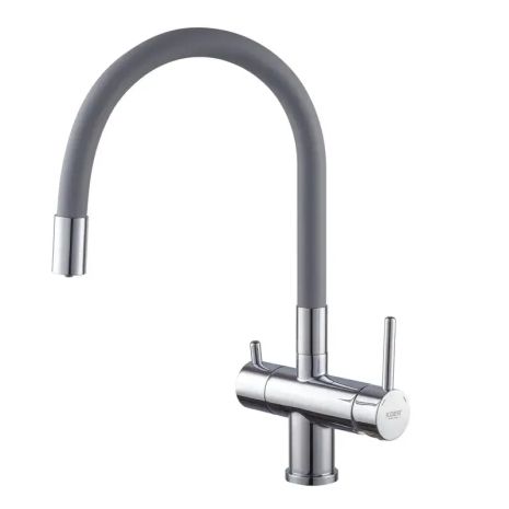 Кухонный смеситель KR KB-72002-01, с гибким изливом и выходом под фильтрованную воду, хром