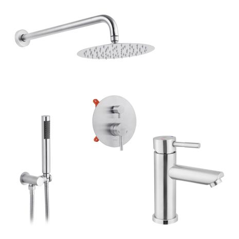 Набір 2 в 1 душова система Kroner Edelstahl Klassisch-ESG082 + змішувач Edelstahl Klassisch-ESG010