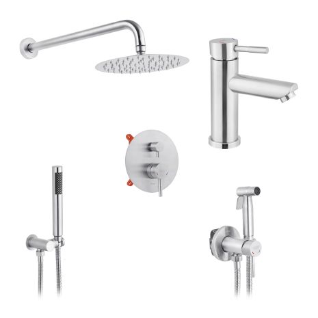 Набір 3 в 1 душова система Kroner Edelstahl Klassisch-ESG082 + змішувач Edelstahl Klassisch-ESG010 +