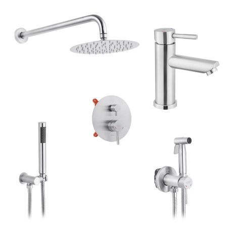 Набір 3 в 1 душова система Kroner Edelstahl Klassisch-ESG082 + змішувач Edelstahl Klassisch-ESG010 +