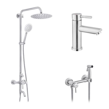 Набір 3 в 1 душова система Kroner Edelstahl Klassisch-ESG063 + змішувач Edelstahl Klassisch-ESG010 +