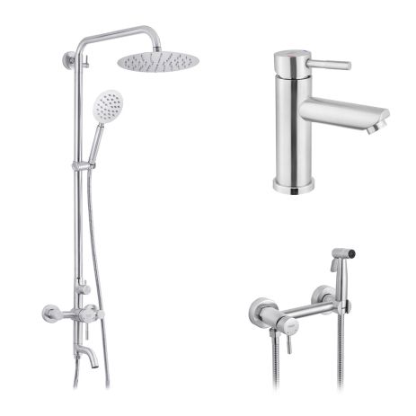 Набір 3 в 1 душова система Kroner Edelstahl Klassisch-ESG063 + змішувач Edelstahl Klassisch-ESG010 +