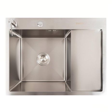 Кухонна мийка VALESO нержавійка CM 65*50 L Handmade (круглий сифон 3.0/0.8)