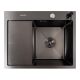 Чёрная кухонная мойка CM 58*48 R PVD VALESO Handmade (круглый сифон 3,0/0,8) Чёрная кухонная мойка CM 58*48 R PVD VALESO Handmade (круглый сифон 3,0/0,8)