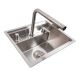 Нержавійка кухонна мийка CM 47*38 прихованого монтажу Platinum Handmade зі змішувачем