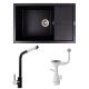 Комплект: гранітна мийка Calypso 7950 Valeso + змішувач Q411MB + сифон (чорний) Комплект: гранітна мийка Calypso 7950 Valeso + змішувач Q411MB + сифон (чорний)