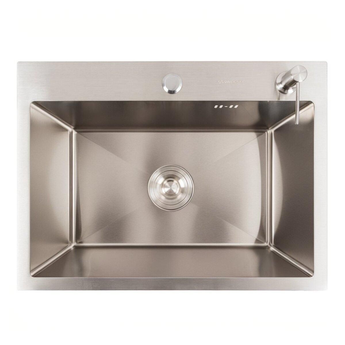 Кухонная мойка 58*43 из нержавеющей стали VALESO Handmade (сифон круглый, 3.0/0.8) Кухонная мойка 58*43 из нержавеющей стали VALESO Handmade (сифон круглый, 3.0/0.8)