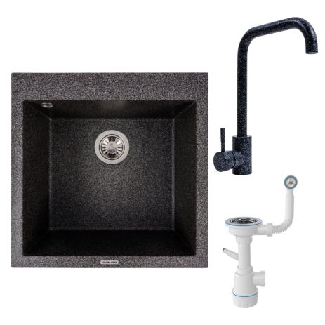 Набор: Мойка гранитная GALAX VALESO 5050 + Смеситель NS02A + Сифон (Графит) Набор: Мойка гранитная GALAX VALESO 5050 + Смеситель NS02A + Сифон (Графит)