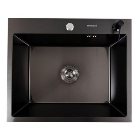 Чорна кухонна мийка 60*50 PVD VALESO Handmade (сифон круглий, 3,0/0,8) Чорна кухонна мийка 60*50 PVD VALESO Handmade (сифон круглий, 3,0/0,8)