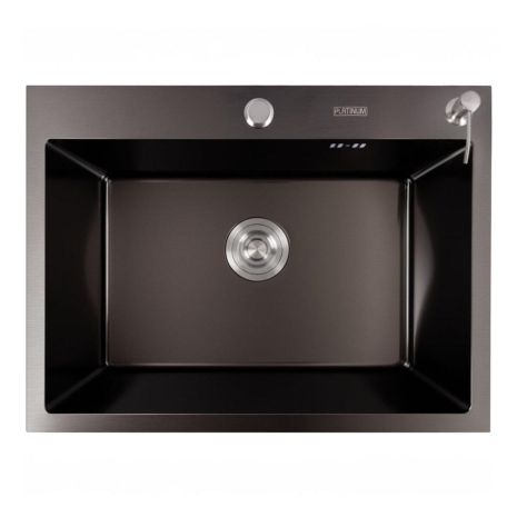 Кухонна мийка VALESO Handmade PVD 600х450х220 чорна (дозатор в комплекті)