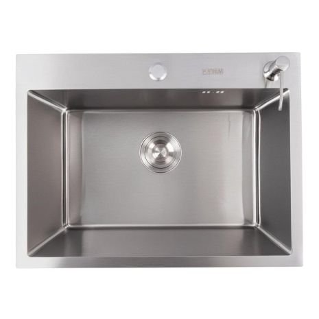 Кухонна мийка VALESO Handmade розміром 600х450х220 (товщина 3,0/1,5 мм + дозатор в комплекті)