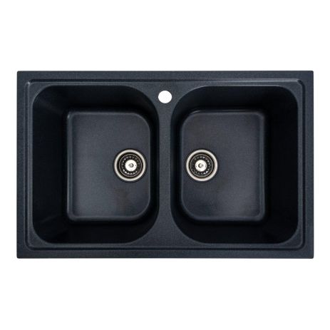 Гранитная мойка для кухни Platinum 7950 Equatoria матовая Антрацит