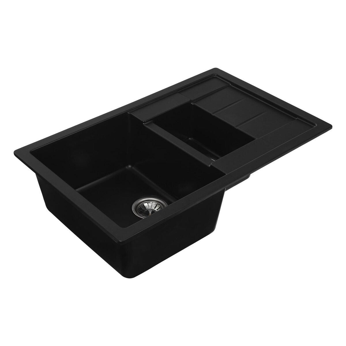 Гранитная мойка для кухни Platinum 7850W TOSKANA матовая Черная Гранитная мойка для кухни Platinum 7850W TOSKANA матовая Черная