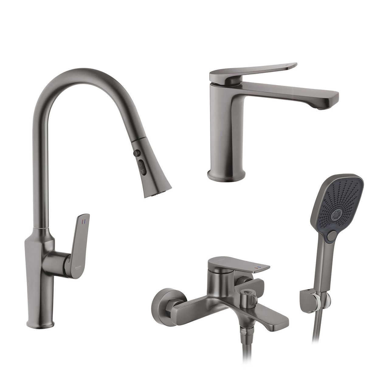 Набор смесителей Kroner Makon-GRP060 + смеситель Makon-GRP030-T + смеситель Makon-GRP010 Набор смесителей Kroner Makon-GRP060 + смеситель Makon-GRP030-T + смеситель Makon-GRP010