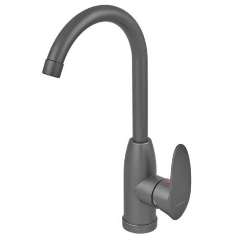 Змішувач для кухні CEZAR-011-B SET Graphite з підведенням