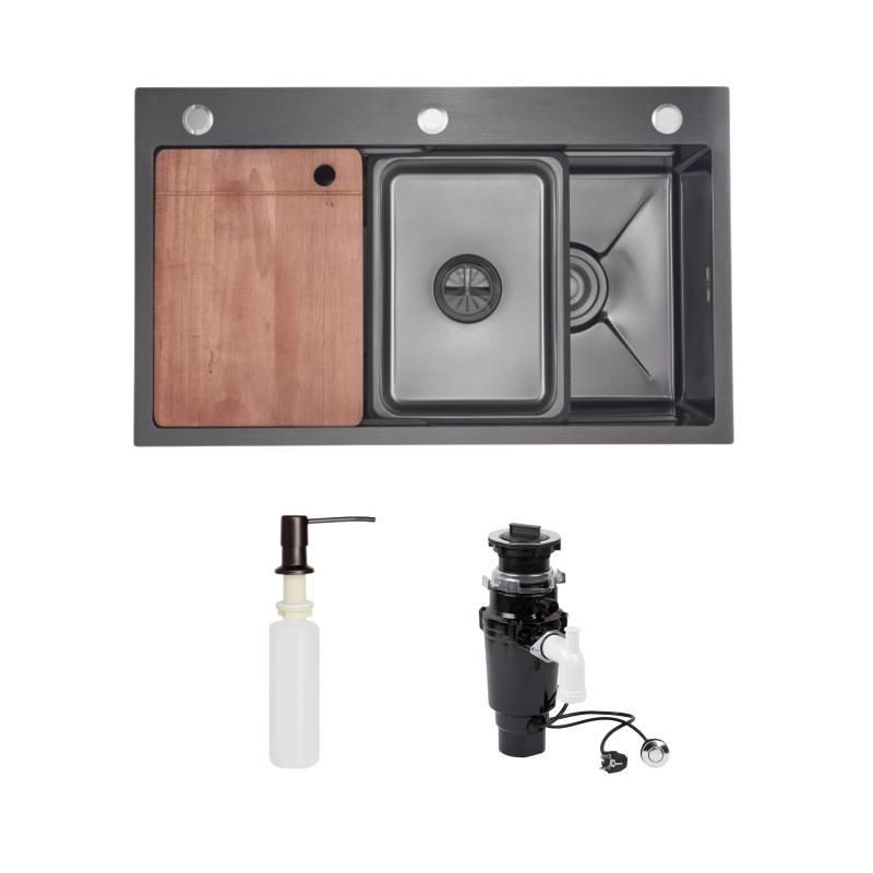 Комплект Lidz Handmade H7545B Мийка для кухні інтегрована Decor Black PVD Honeycomb LDH7545BDECPVD48373+Lidz (BLA) Комплект Lidz Handmade H7545B Мийка для кухні інтегрована Decor Black PVD Honeycomb LDH7545BDECPVD48373+Lidz (BLA)