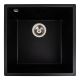 Гранитная мойка для кухни Platinum 4040 RUBA матовый черный металлик Гранитная мойка для кухни Platinum 4040 RUBA матовый черный металлик
