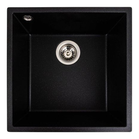 Гранитная кухонная мойка VALESO RUBA 4040 матовая (Черный металлик)