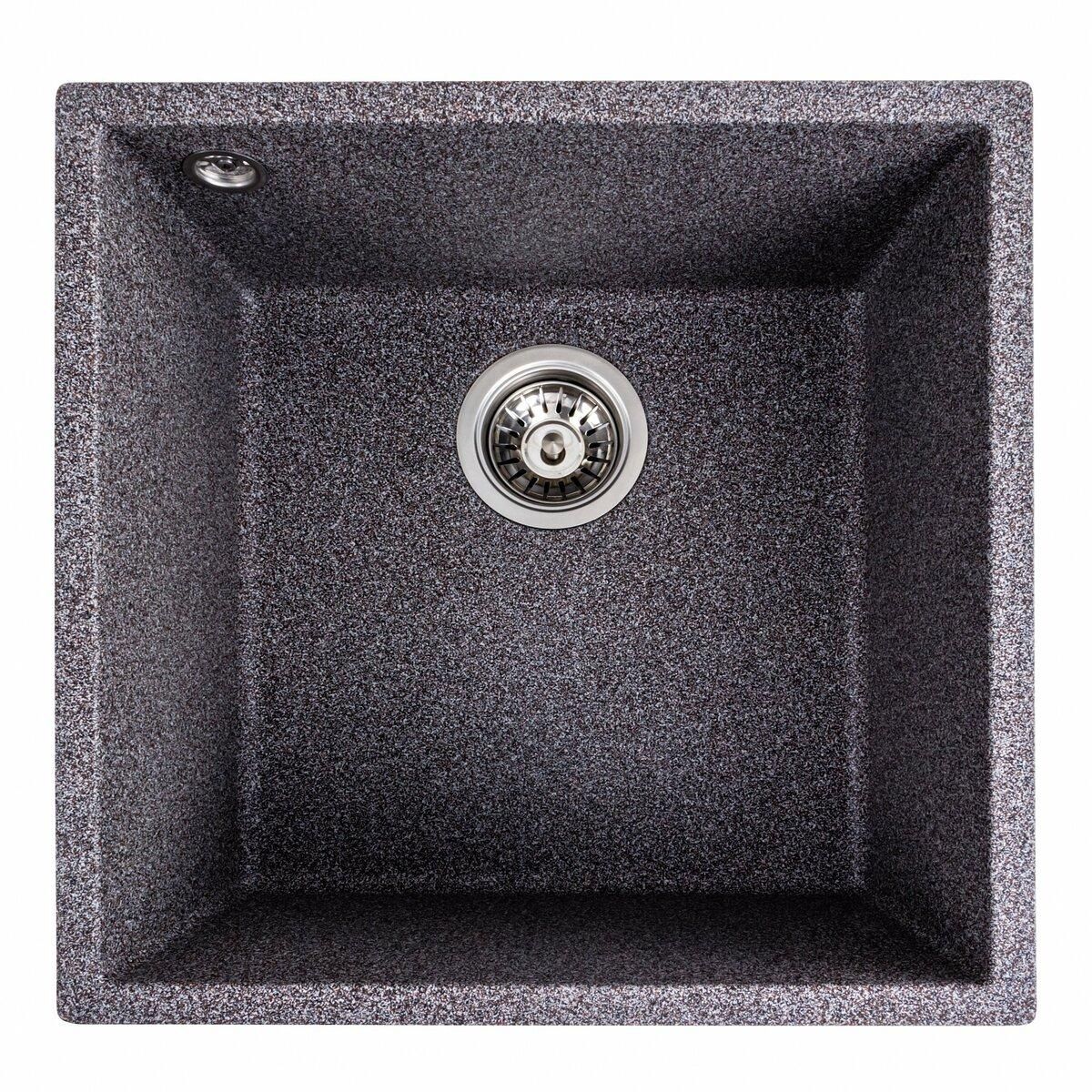 Гранитная мойка для кухни Platinum 4040 RUBA матовый микс Гранитная мойка для кухни Platinum 4040 RUBA матовый микс