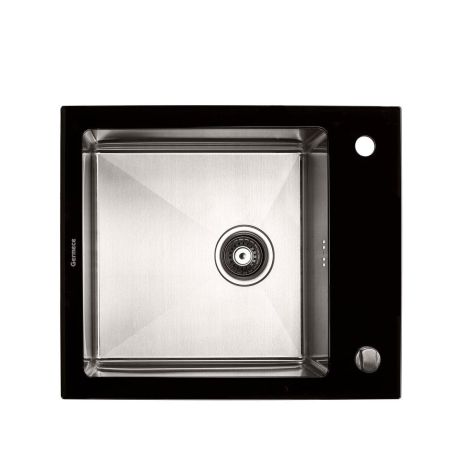 Platinum Handmade BLACK GLASS кухонная мойка 600x510x200