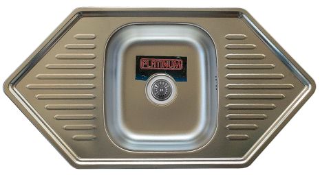 Кухонная мойка из нержавеющей стали Platinum 9550В ДЭКОР (0.8/180 мм)