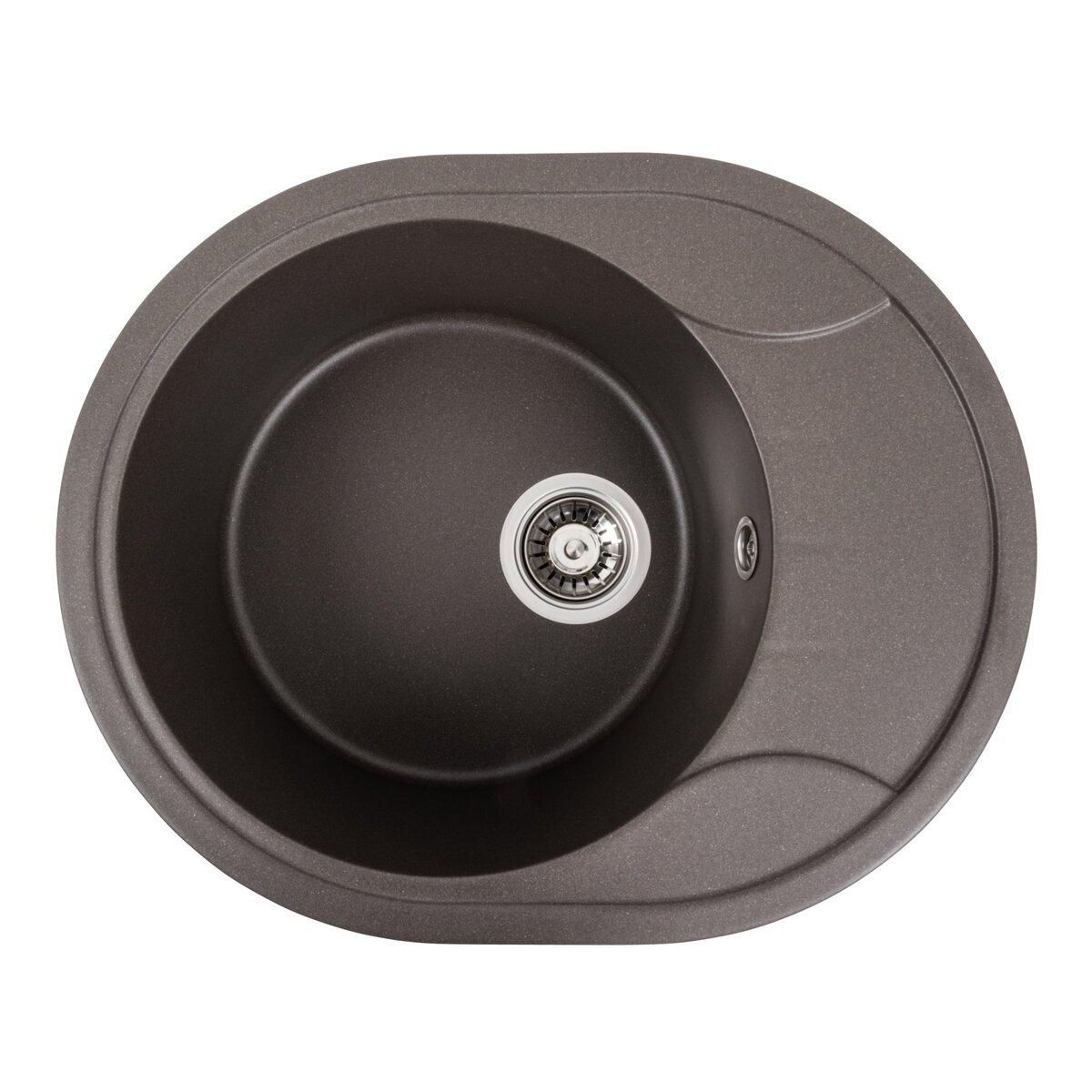 Гранитная мойка для кухни Platinum 5847 ONYX матовая Темная скала Гранитная мойка для кухни Platinum 5847 ONYX матовая Темная скала