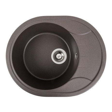 Кухонна гранітна мийка Platinum 5847 ONYX матова Темна скеля