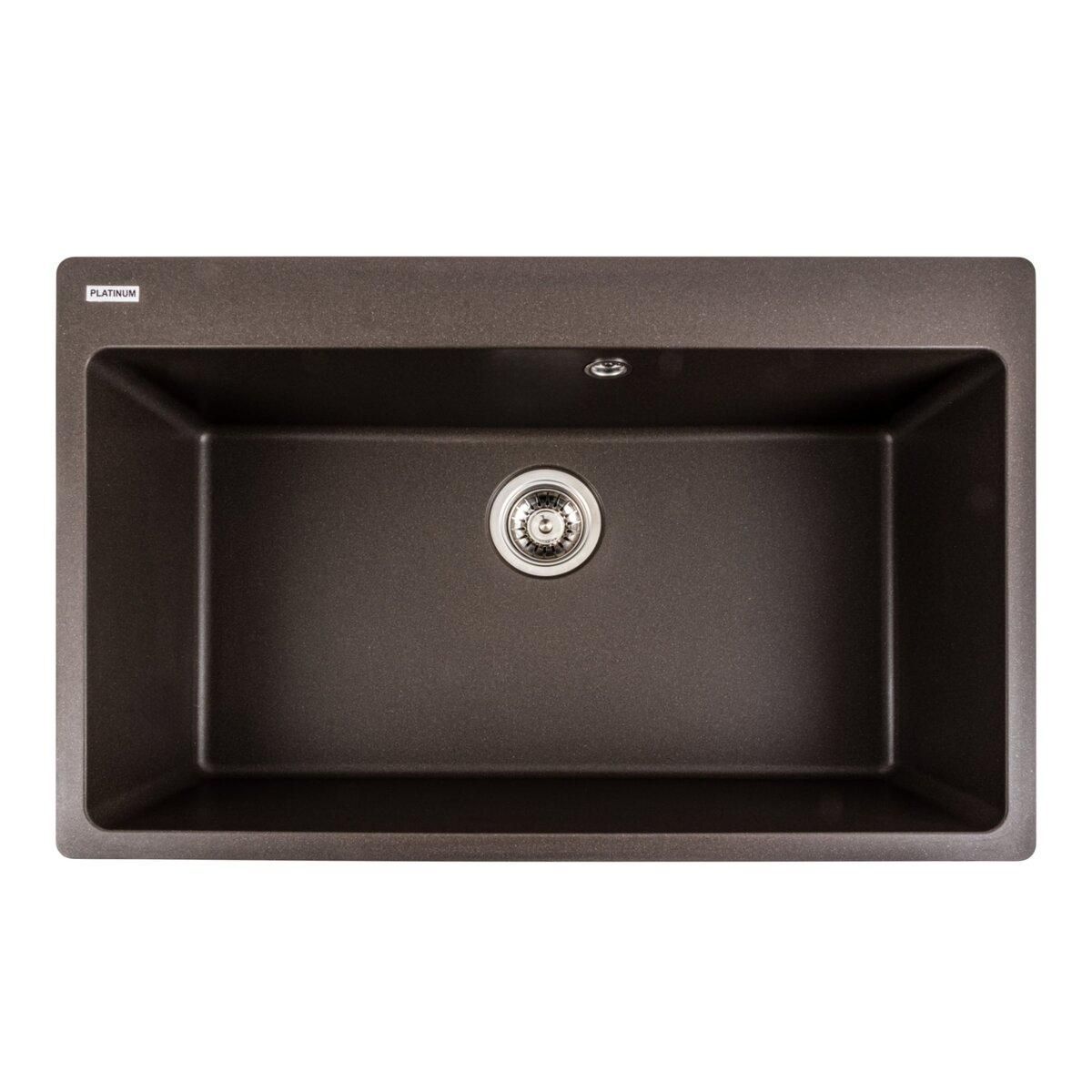 Гранитная мойка для кухни Platinum 7850 Bogema матовая Темная скала Гранитная мойка для кухни Platinum 7850 Bogema матовая Темная скала