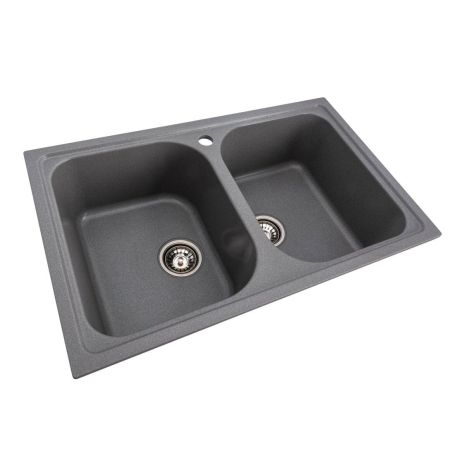 Гранитная кухонная мойка VALESO 7950 Equatoria матовый серый муссон Гранитная кухонная мойка VALESO 7950 Equatoria матовый серый муссон