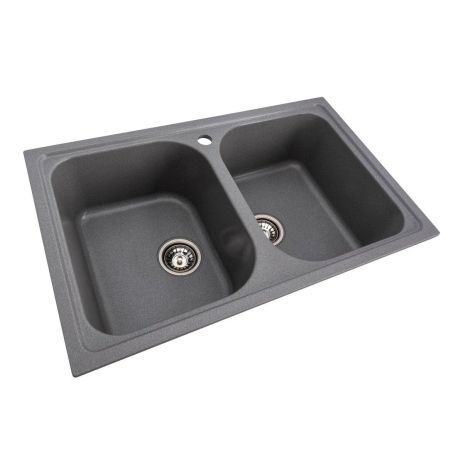 Гранитная кухонная мойка VALESO 7950 Equatoria матовый серый муссон