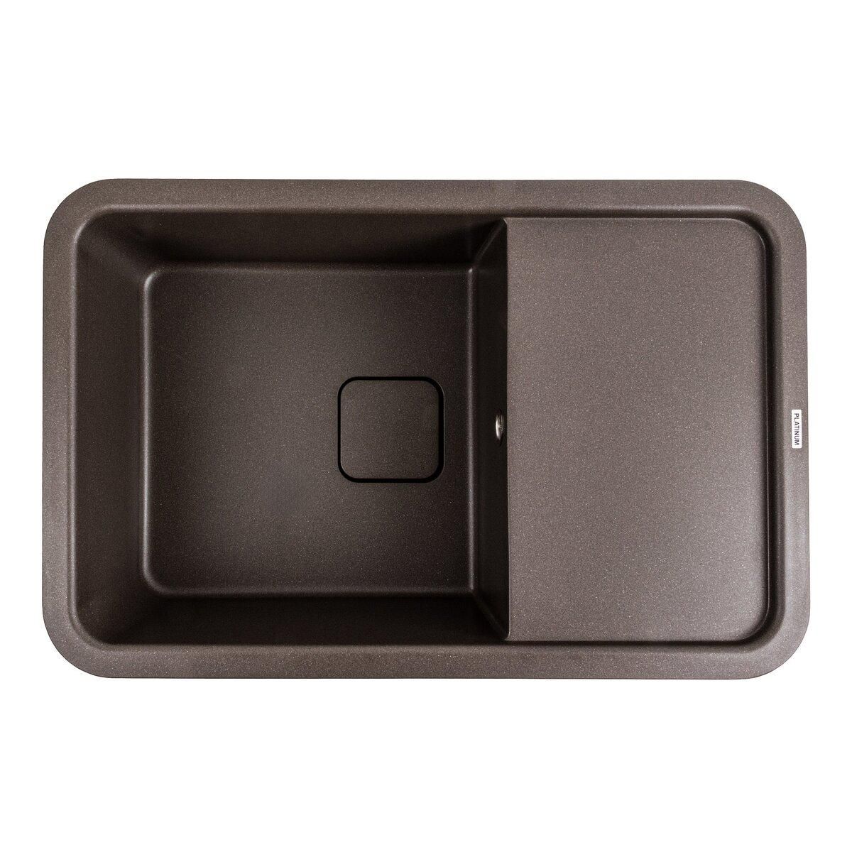 Гранитная мойка для кухни Platinum 7850 CUBE матовая Темная скала Гранитная мойка для кухни Platinum 7850 CUBE матовая Темная скала