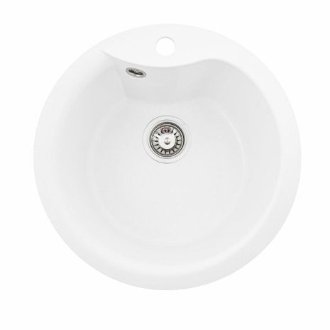 Гранитная мойка для кухни Platinum 480 TURAS матовая Белоснежная