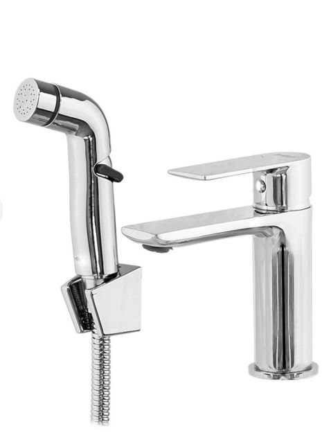 Змішувач для умивальника з гігієнічним душем Alex 001 SH Змішувач для умивальника з гігієнічним душем Alex 001 SH