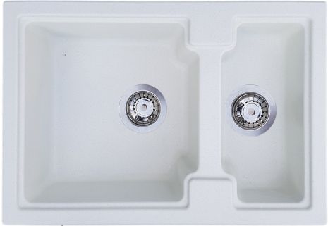 Кухонна мийка Romzha Patrat 62D Biela (102)