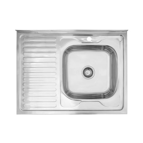 Кухонная мойка накладная Kroner KRP Polierte - 6080R (0.6 мм)