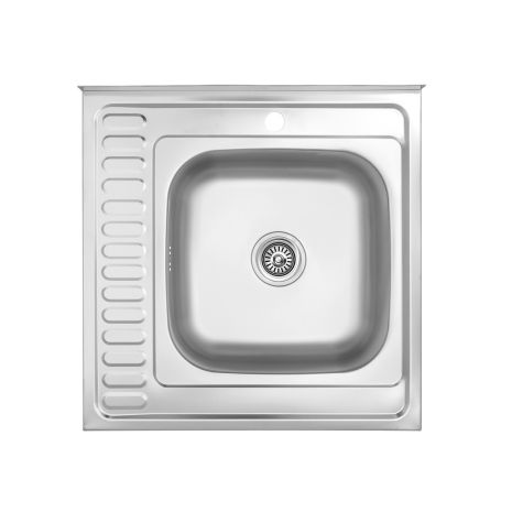 Кухонная мойка накладная Kroner KRP Dekor - 6060R (0.6 мм)