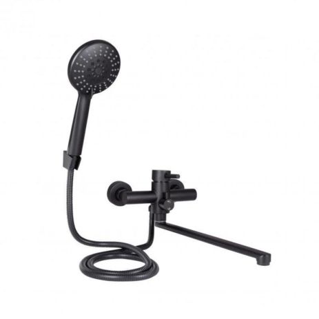 Смеситель для ванны Lidz Aria 005 с поворотным изливом (c душевым гарнитуром) (k35) LDARI005BLA43368 Black Смеситель для ванны Lidz Aria 005 с поворотным изливом (c душевым гарнитуром) (k35) LDARI005BLA43368 Black