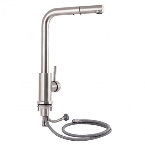Кухонный смеситель Lidz Aria 015FL1 с выдвижным изливом (k35) LDARI015FL1NKS34944 Nickel