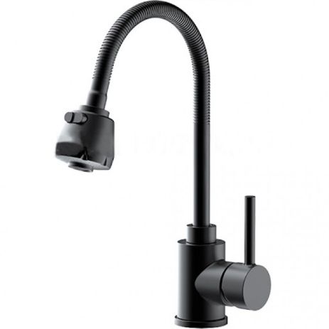Змішувач для кухні з гнучким виливом MIX Sok-011 Reflector Black Змішувач для кухні з гнучким виливом MIX Sok-011 Reflector Black