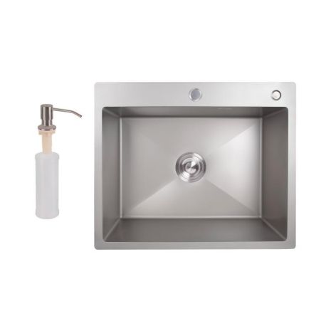 Кухонна мийка Lidz H6050G 3.0/0.8 мм Brush Grey (LDH6050GPVD3008)