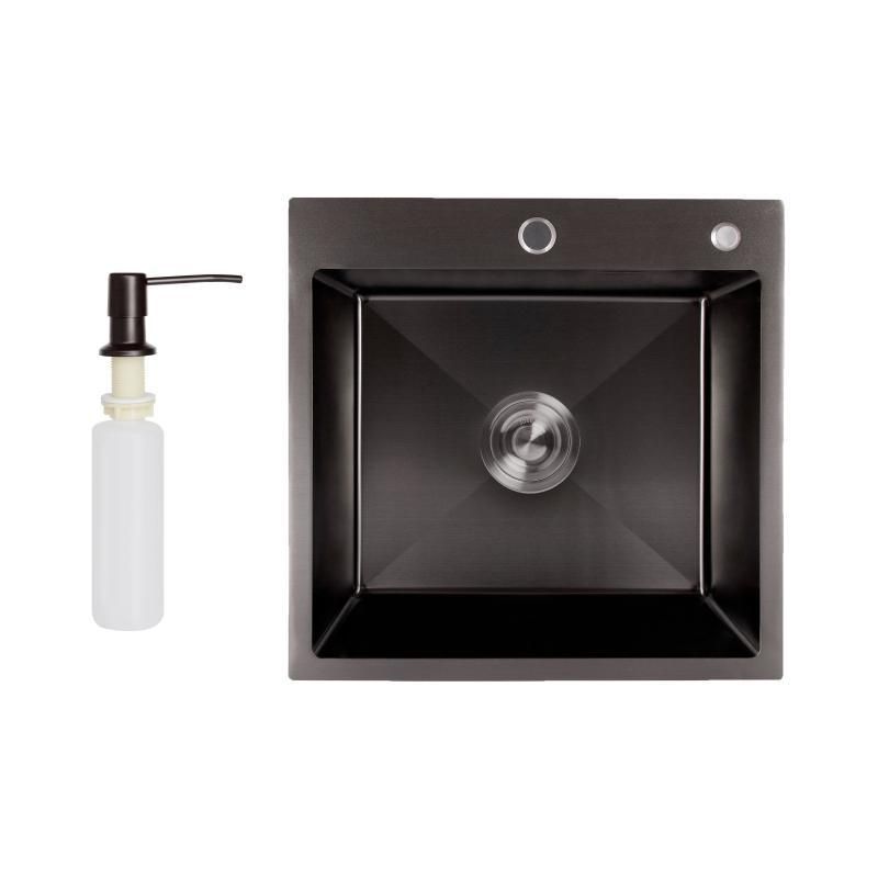 Кухонна мийка Lidz H5050B 3.0/0.8 мм Brush Black (LDH5050BPVD3008) Кухонна мийка Lidz H5050B 3.0/0.8 мм Brush Black (LDH5050BPVD3008)